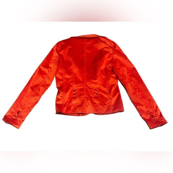 🔥 Armani Exchange AX women’s vintage orange velvet 2 button blazer size large - Picture 4 of 8